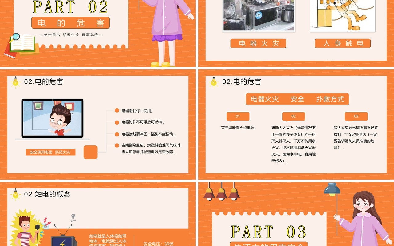 安全用电需谨慎用电规范保平安中小学生安全教育培训主题班会课件PPT模板