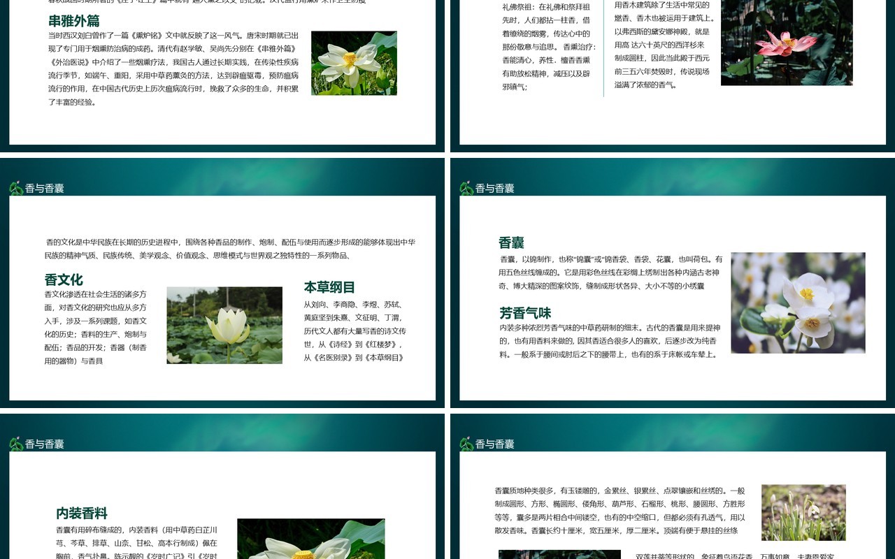 香与香囊立香是木材的粉末香囊内装芳香气味动态PPT模板