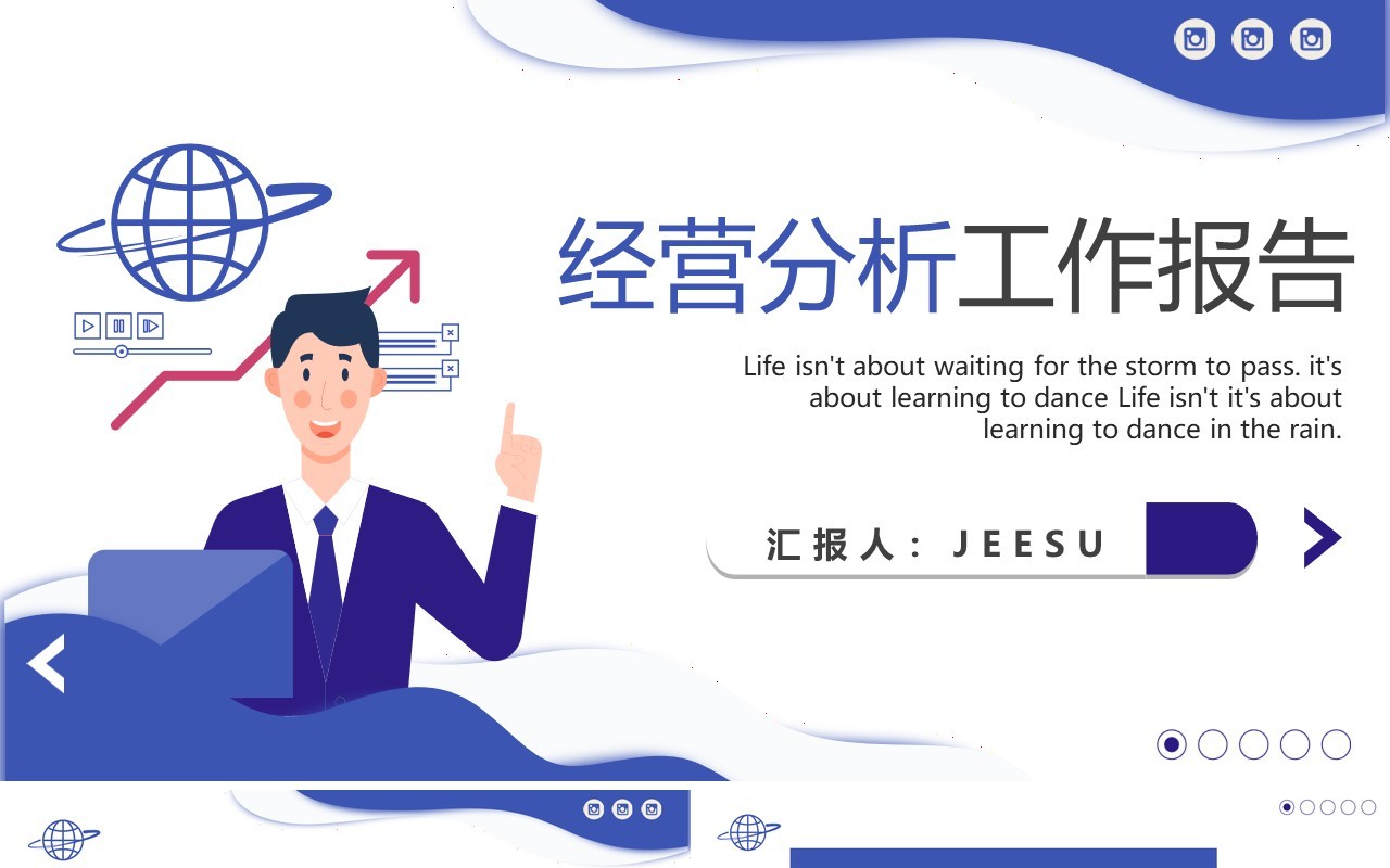 扁平风经营分析工作报告动态PPT模板
