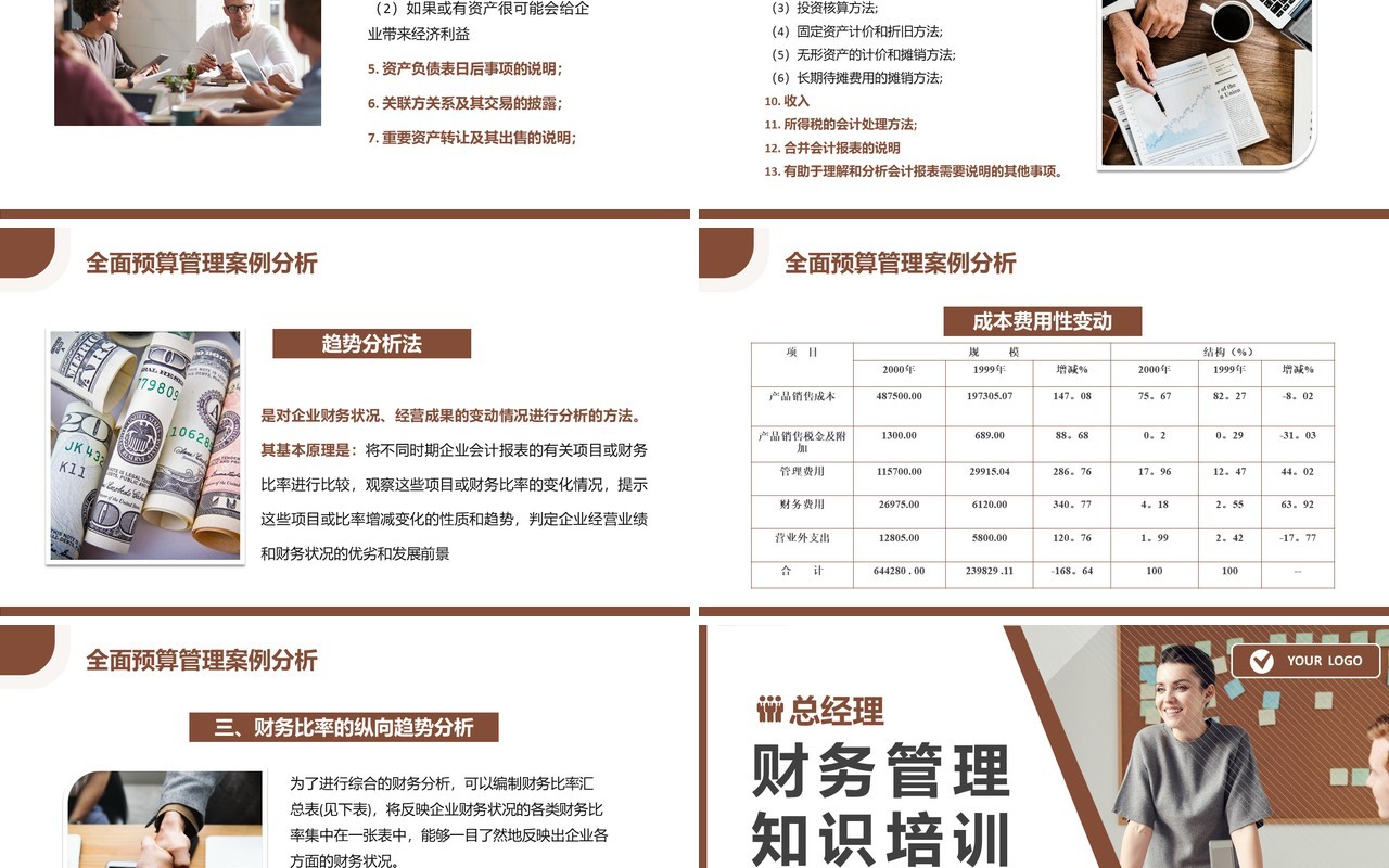 棕色商务总经理财务管理知识培训PPT模板
