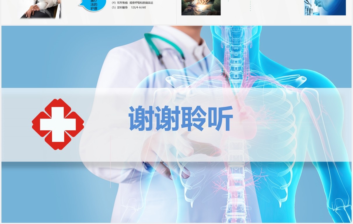 简约医患烧伤病人护理医疗培训课程PPT模板