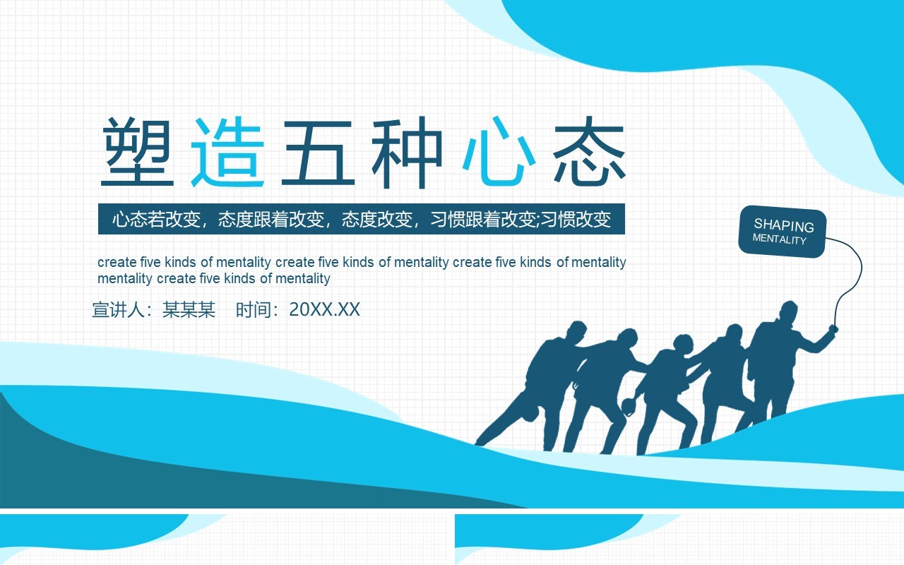 企业员工管理培训塑造五种心态动态PPT课件模板