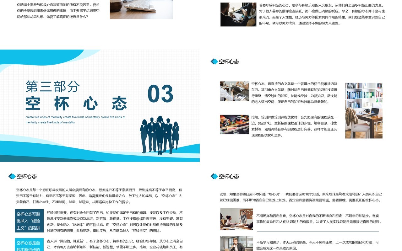 企业员工管理培训塑造五种心态动态PPT课件模板