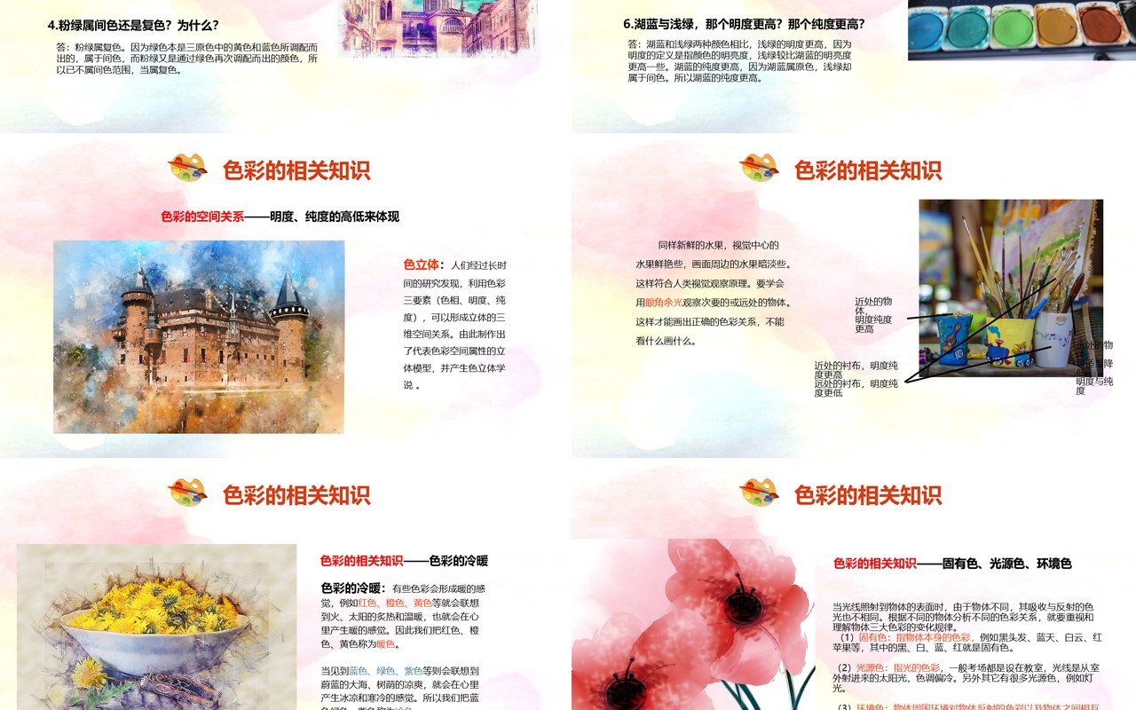 水粉入门基础美术教学培训PPT模板