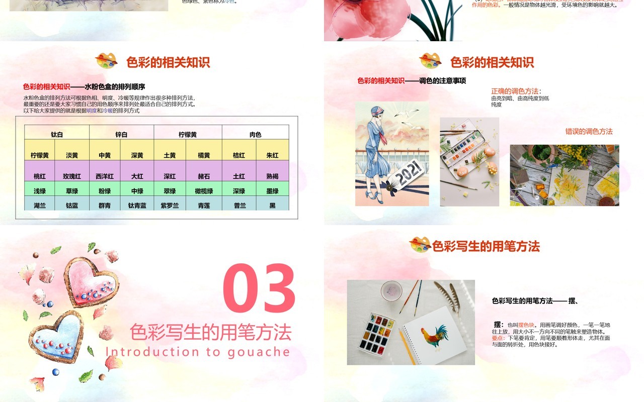 水粉入门基础美术教学培训PPT模板