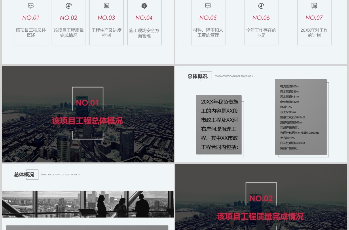 公司项目管理年终总结范文PPT模板