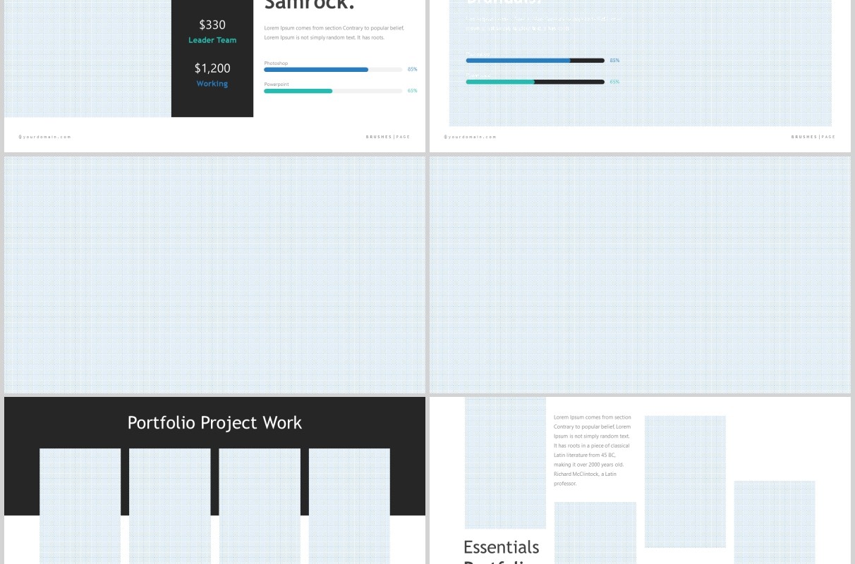 创意笔刷工作汇报图文排版PPT模板Brushes Powerpoint Template