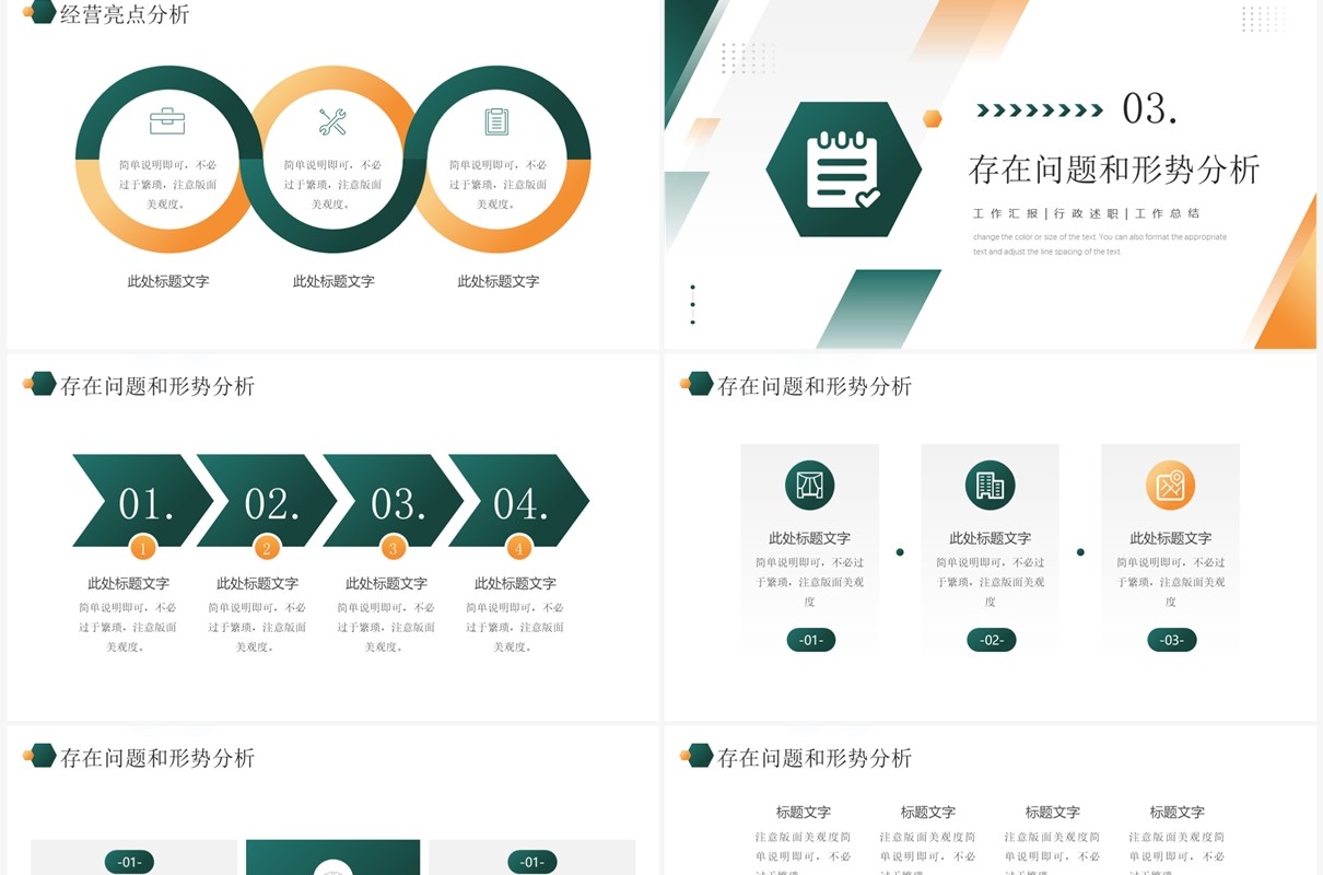 黄绿商务风经营分析工作思路汇报PPT模板