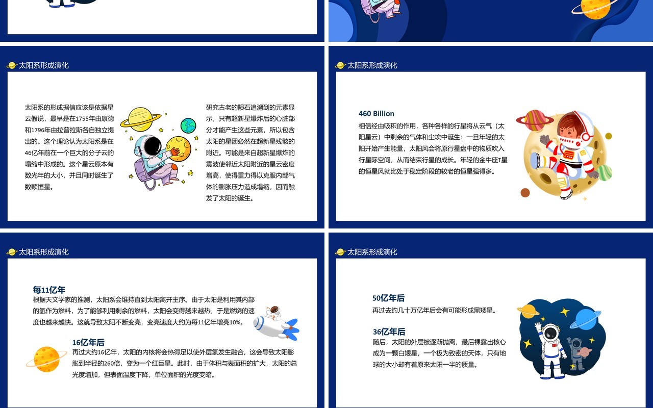 太阳系的形成演化星际探索与发现百科教育动态PPT模板