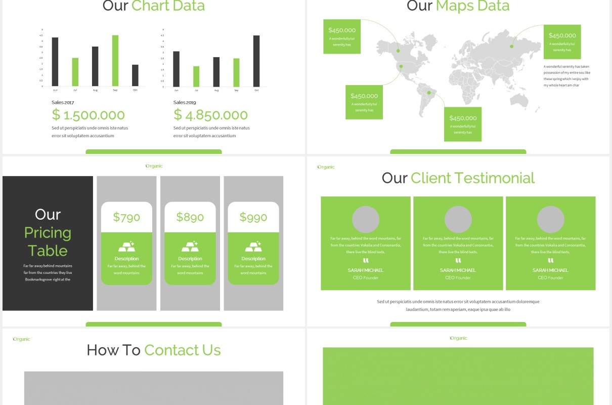 有机绿色食品图片排版设计PPT模板iOrganic - Vegan Powerpoint Template