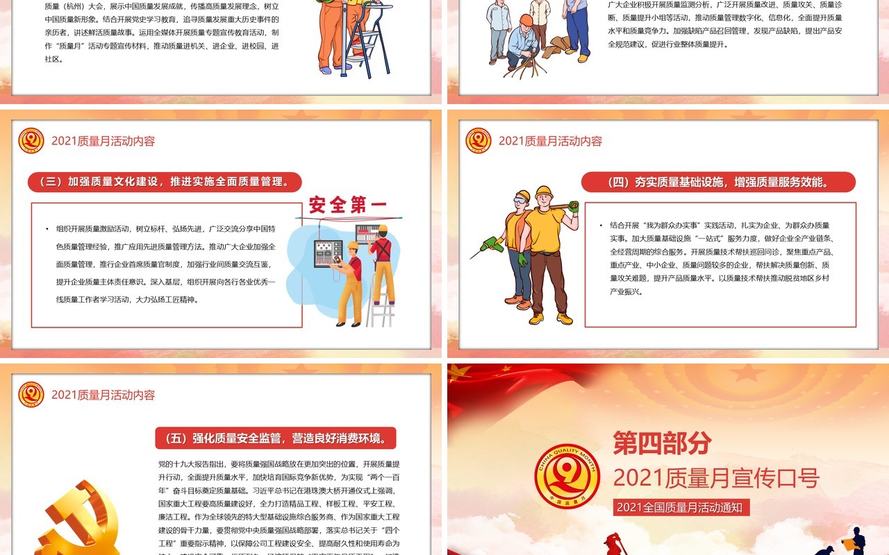 2021全国质量宣传月汇报PPT模板