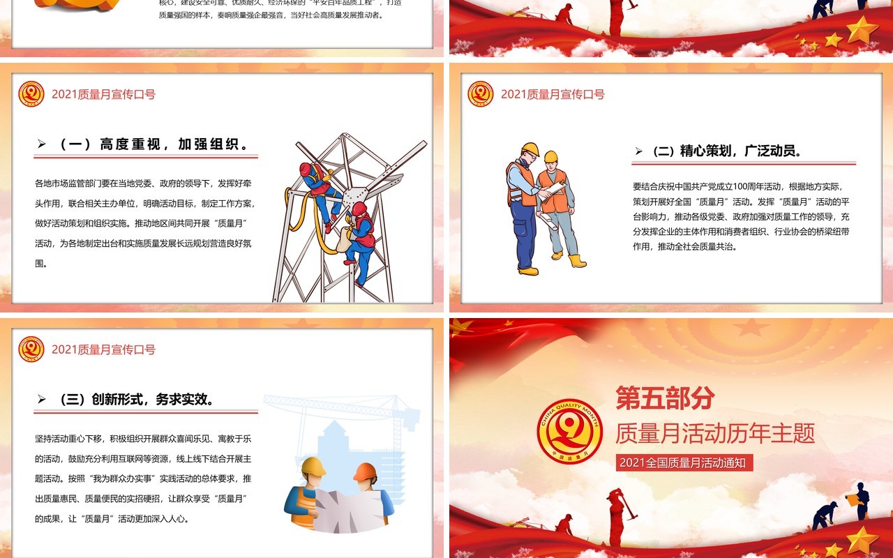 2021全国质量宣传月汇报PPT模板