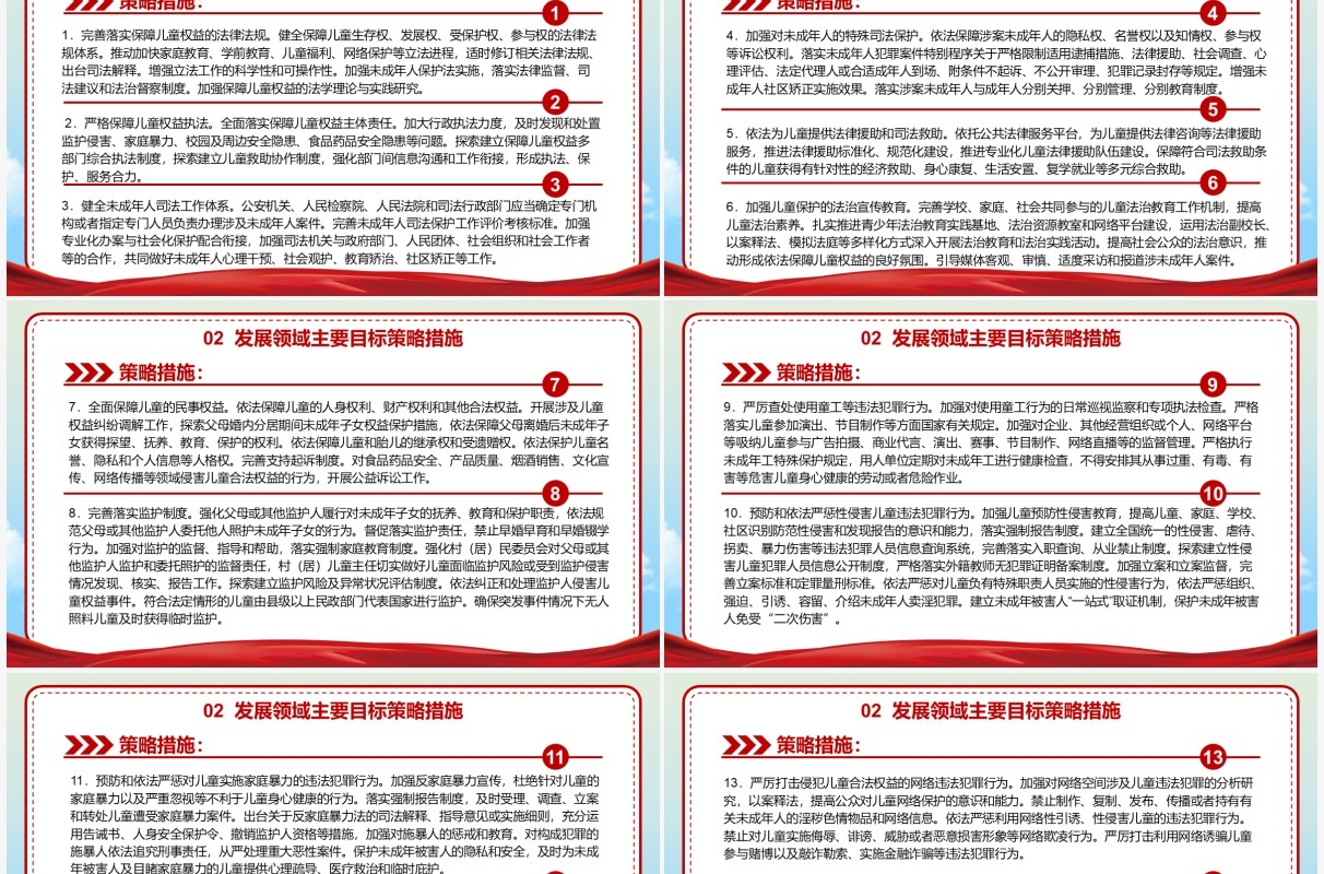 红色卡通中国儿童发展纲要PPT模板