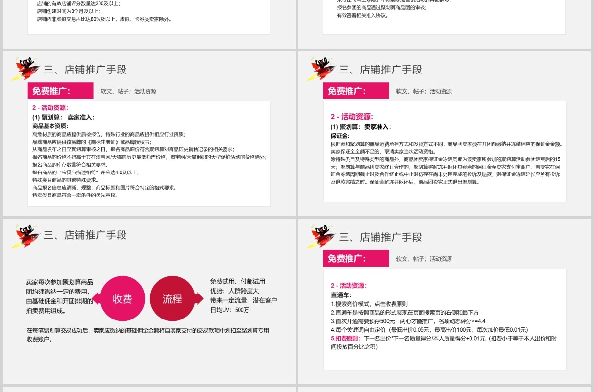 卡通风天猫入驻策划商务课件培训PPT模板
