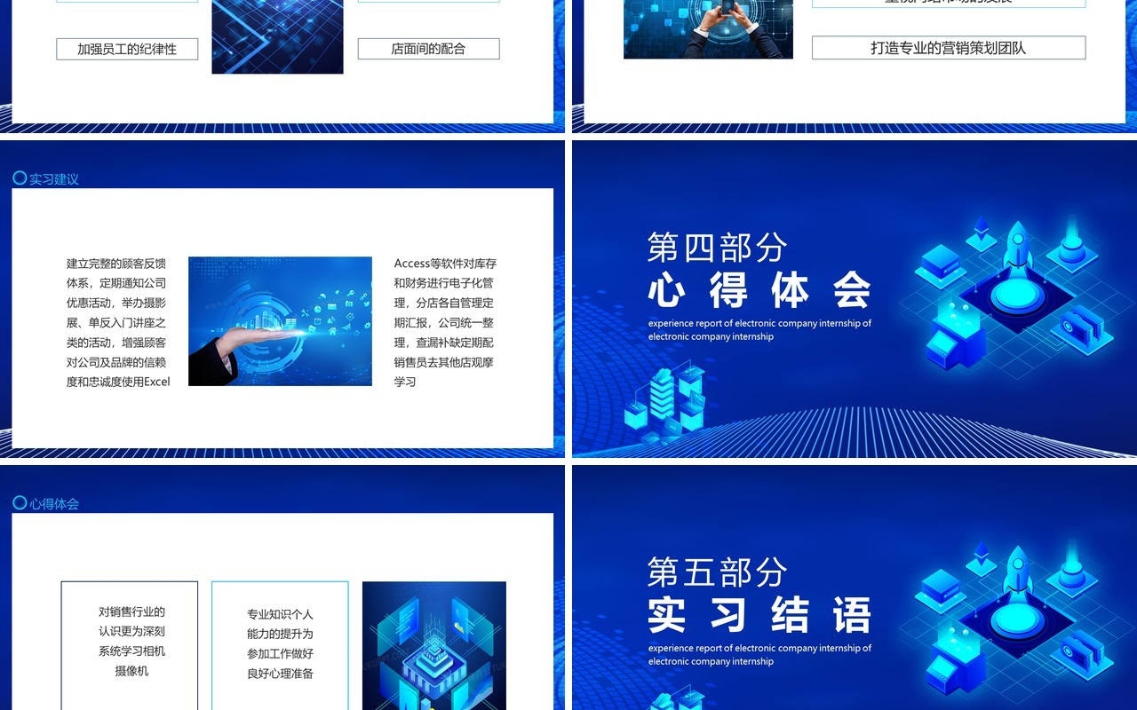 电子公司实习心得体会报告动态PPT模板