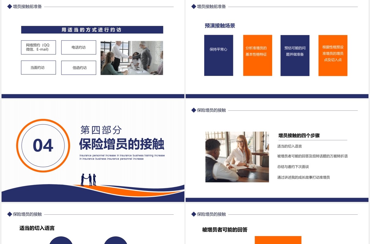 商务风保险增员保险业务培训动态PPT模板