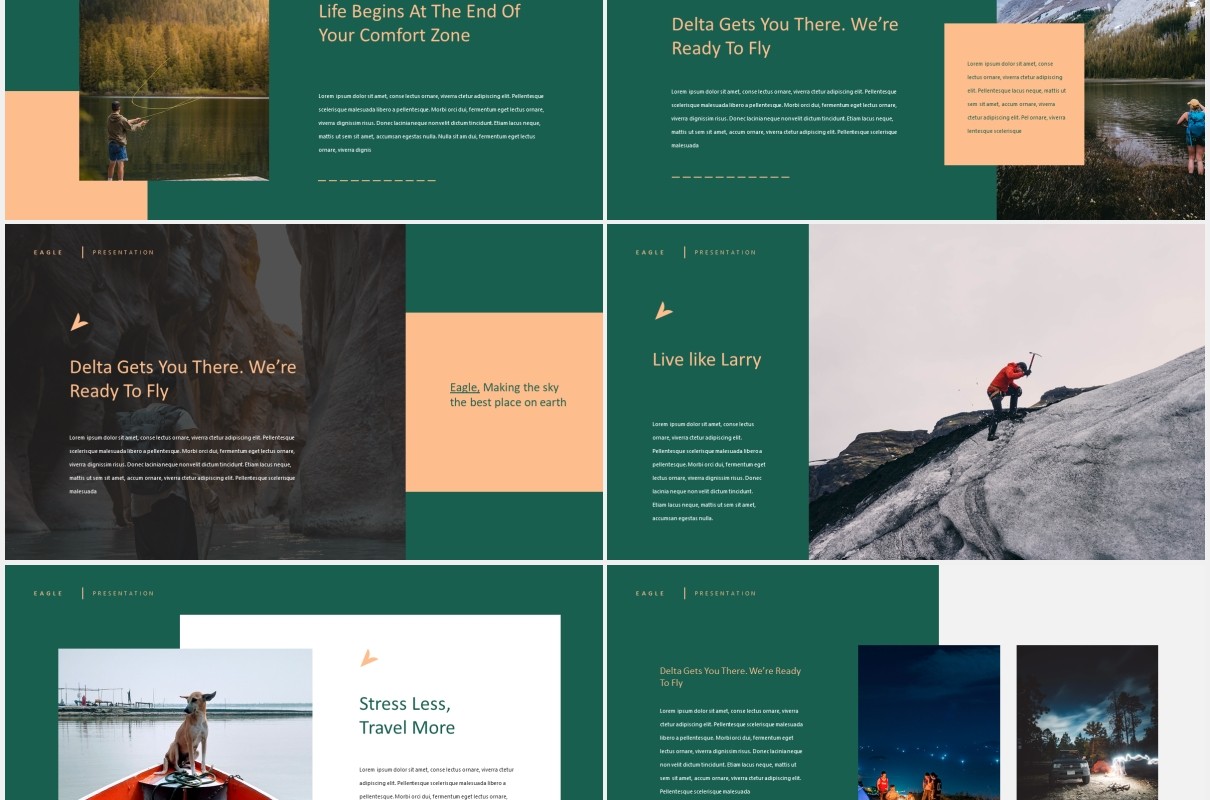 户外旅游探险PPT模板eagle adventure powerpoint template