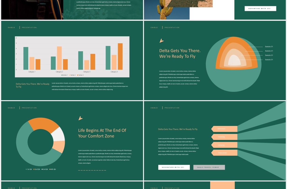 户外旅游探险PPT模板eagle adventure powerpoint template