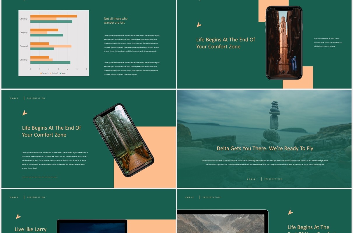 户外旅游探险PPT模板eagle adventure powerpoint template