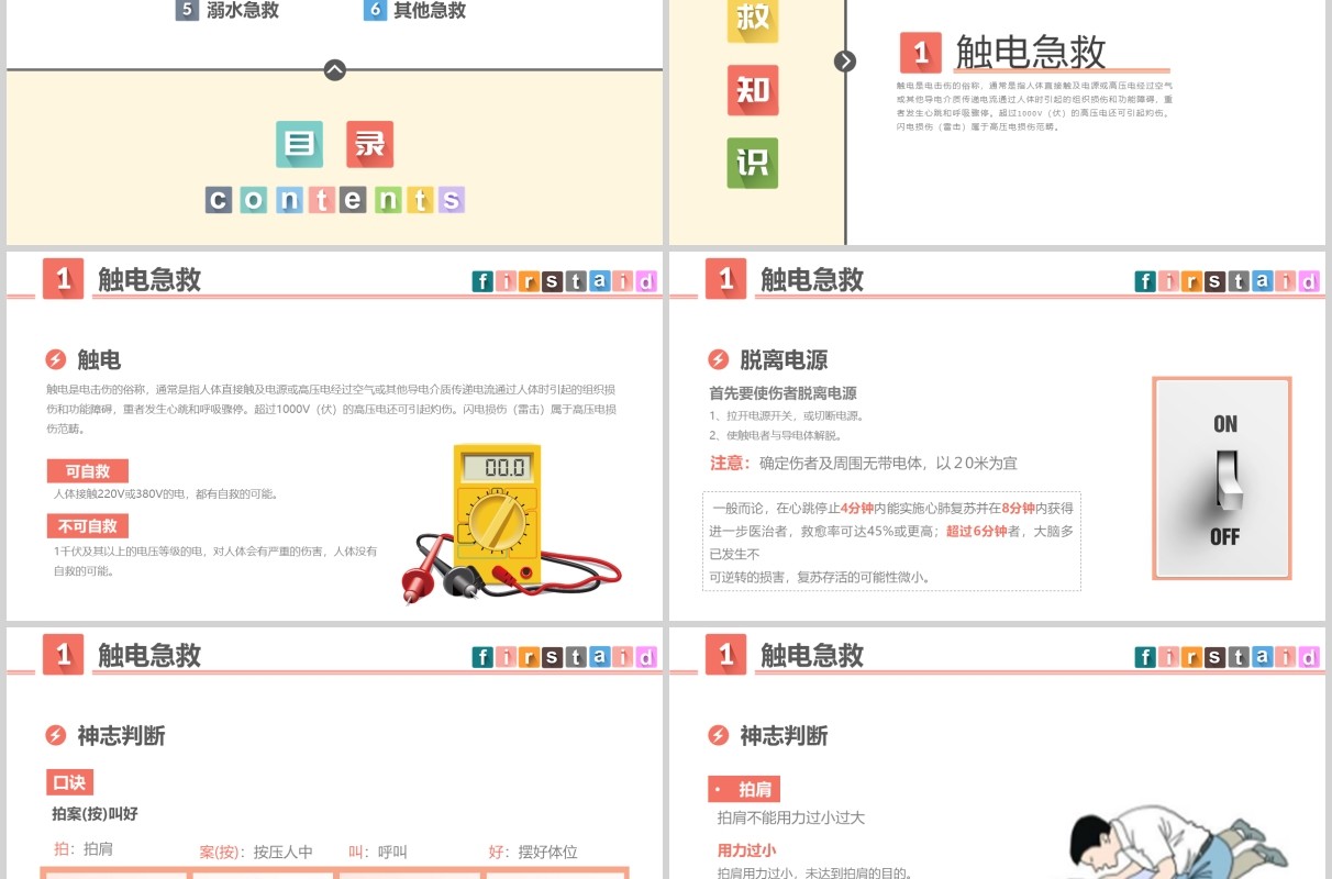中小学生常用急救知识培训课件PPT模板
