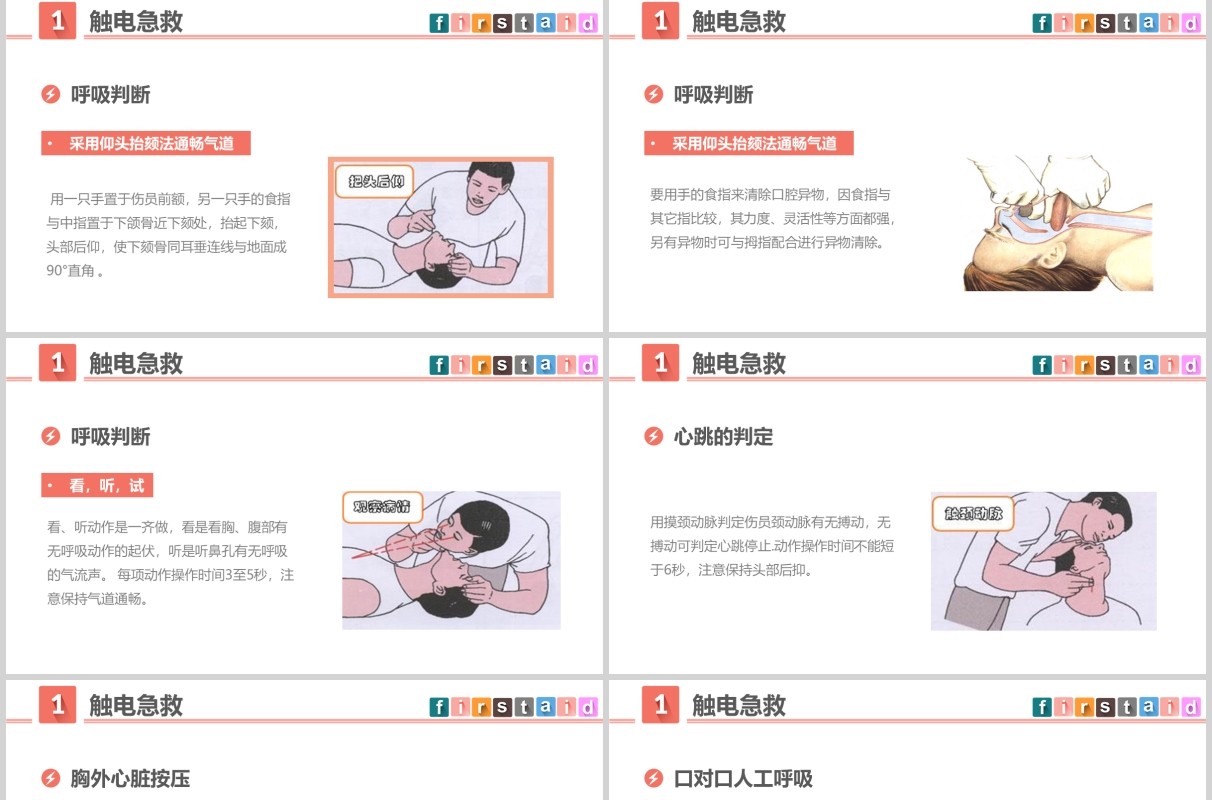中小学生常用急救知识培训课件PPT模板