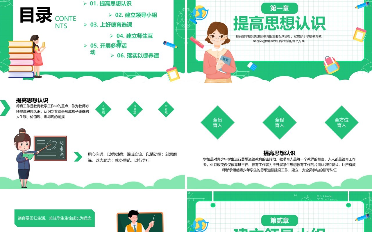 学校教师德育工作措施PPT模板