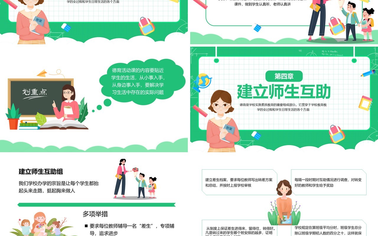学校教师德育工作措施PPT模板