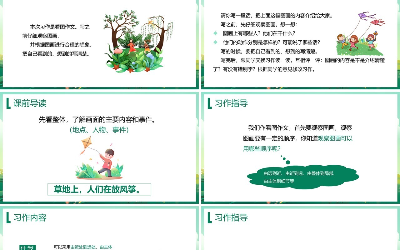 部编版三年级语文下册看图画写作文课件PPT模板