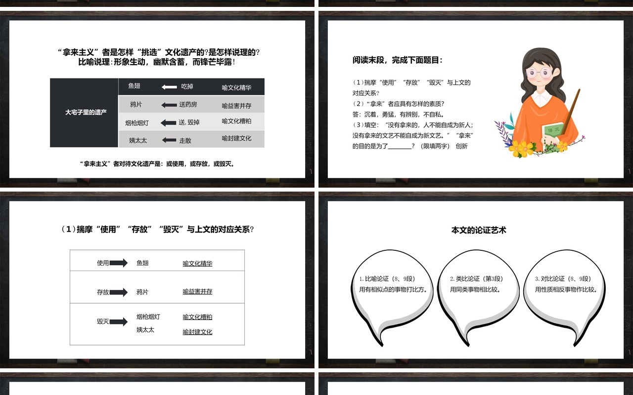 部编版高中语文必修四拿来主义课件PPT模板