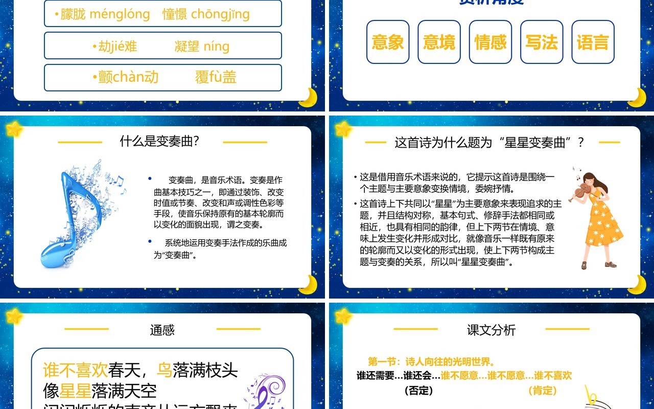 人教版语文九年级上册星星变奏曲课件PPT模板