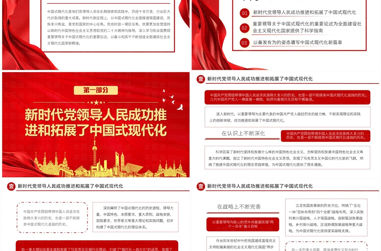 红色党政风助推中国式现代化奋勇前进PPT模板