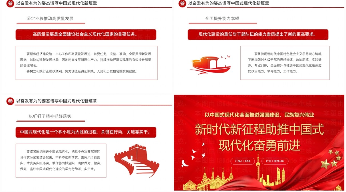 红色党政风助推中国式现代化奋勇前进PPT模板