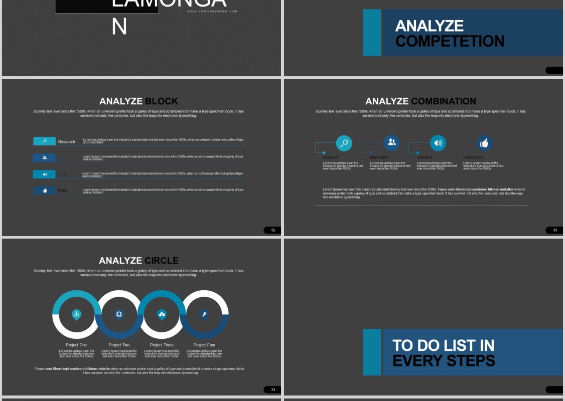 商务工作计划汇报PPT版式模板信息图表LAMONGAN Powerpoint