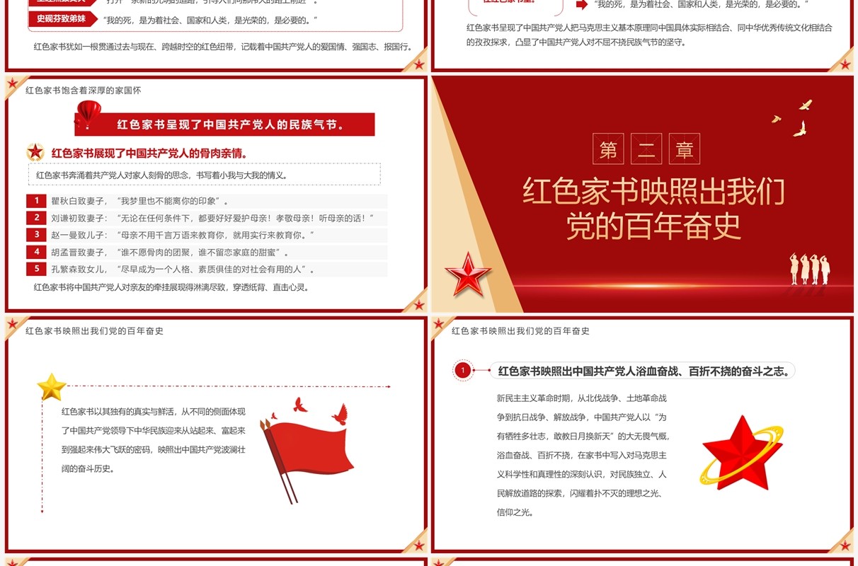 红色品悟红色家书赓续红色血脉专题党课PPT模板