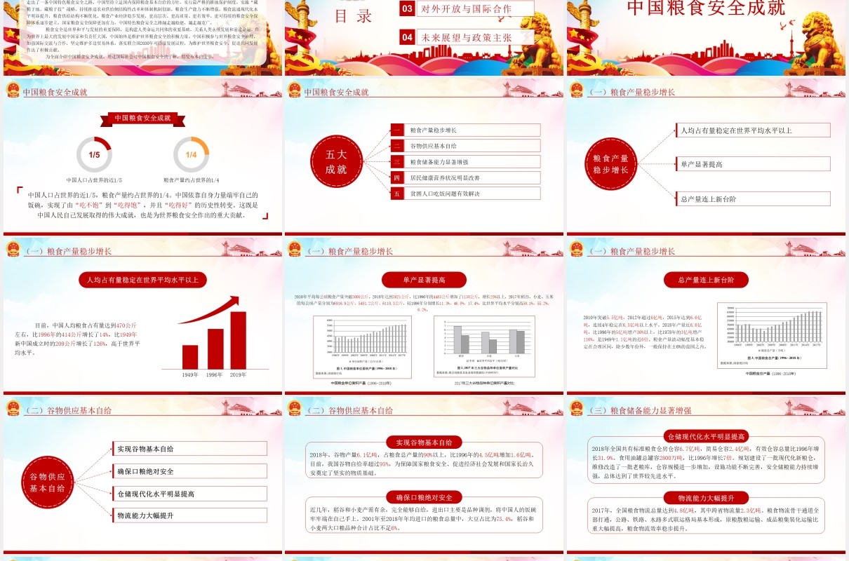 中国的粮食安全白皮书学习解读党建PPT模板