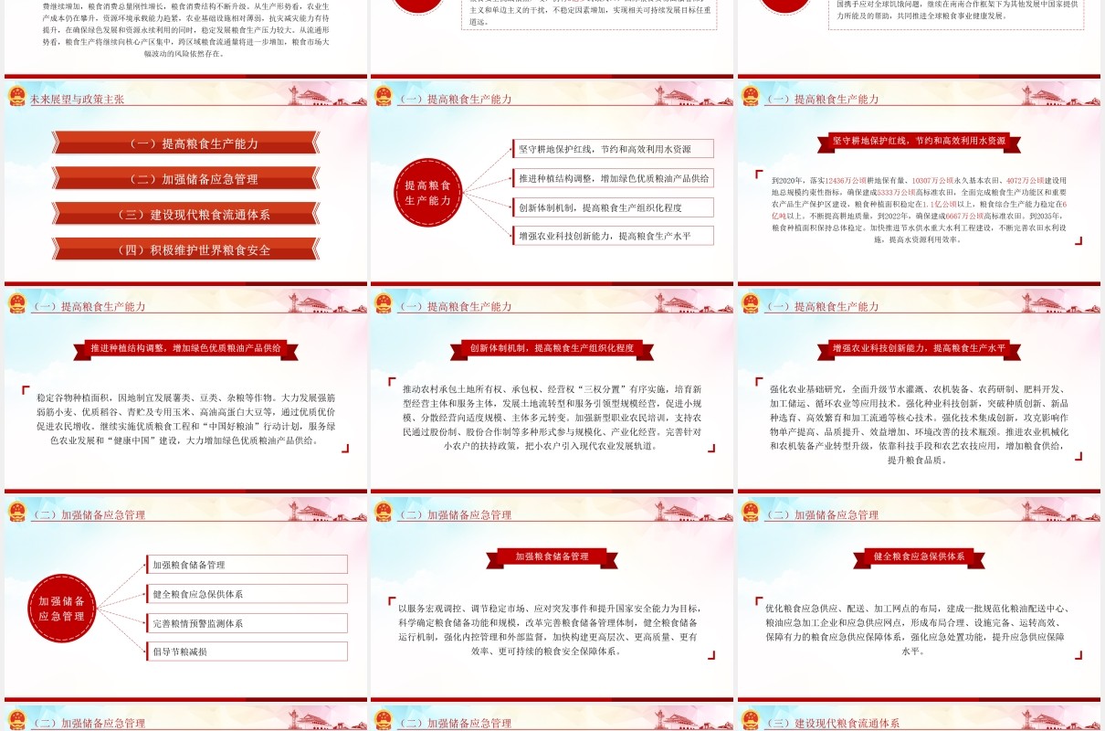 中国的粮食安全白皮书学习解读党建PPT模板