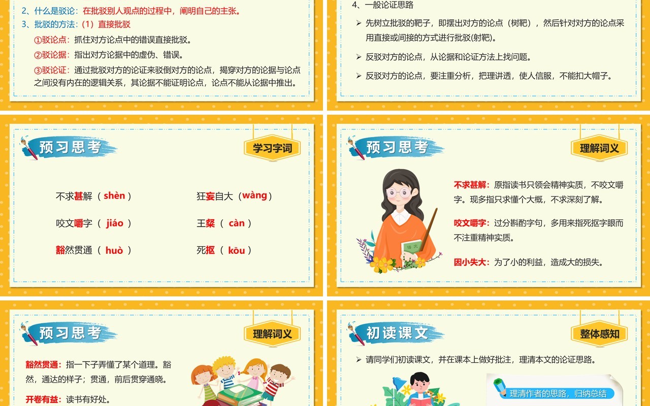 部编版九年级语文下册不求甚解课件PPT模板