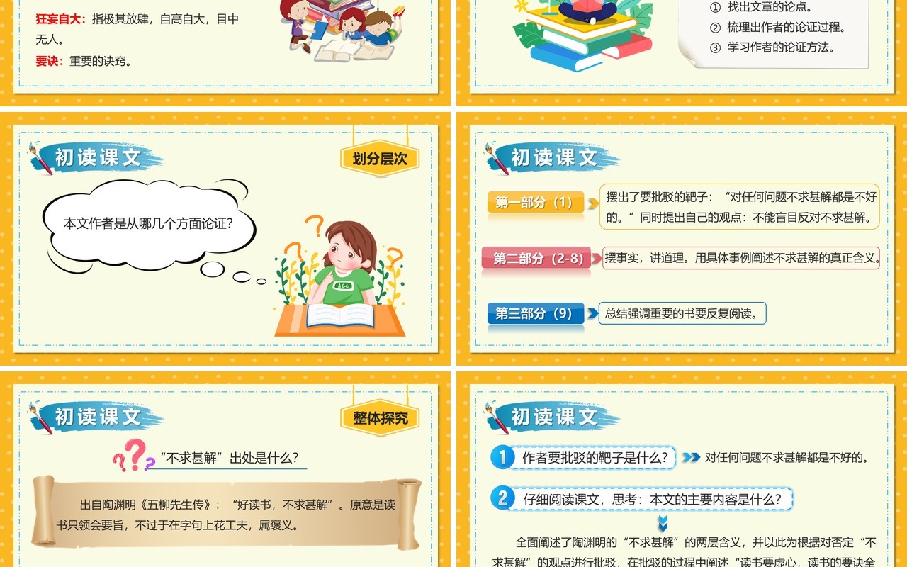 部编版九年级语文下册不求甚解课件PPT模板