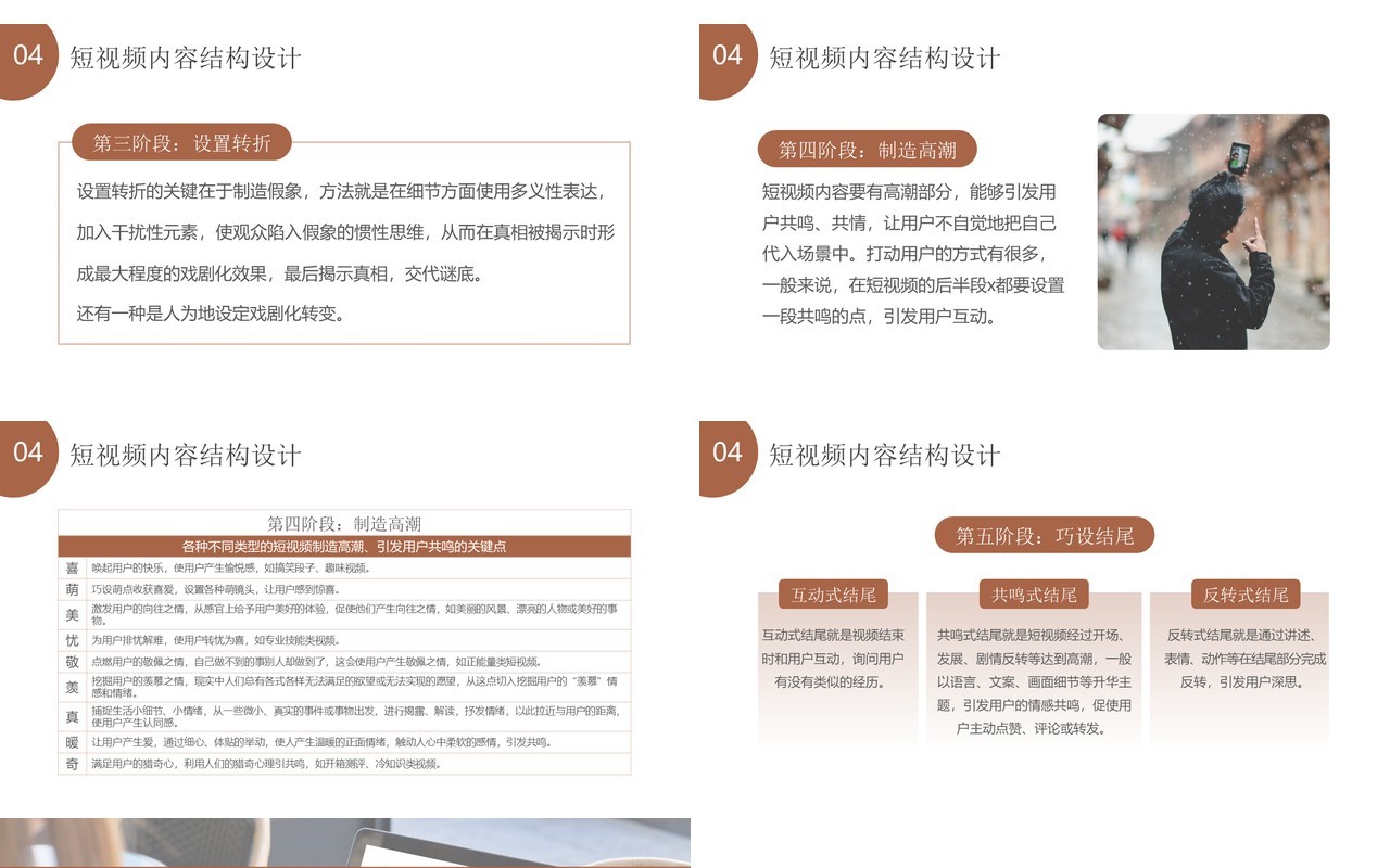 棕色简约风短视频运营与营销培训PPT模板