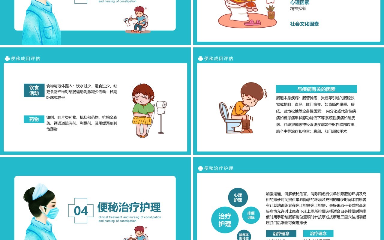 医疗医学便秘的临床治疗及护理动态PPT模板