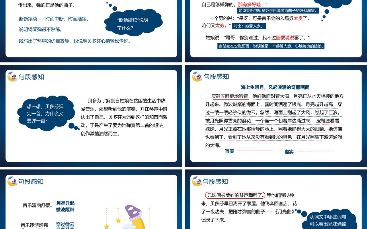 部编版六年级语文上册月光曲课件PPT模板