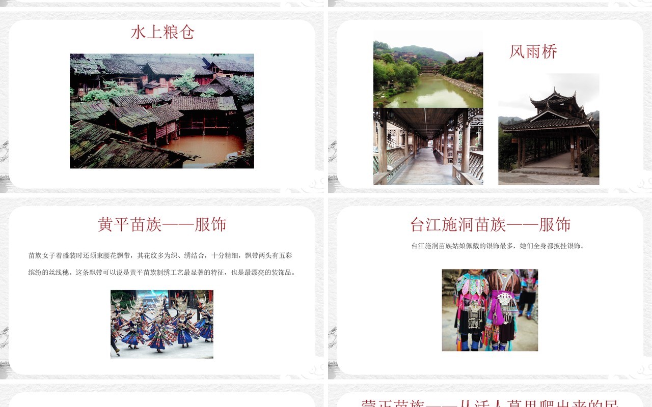 苗族侗族风俗介绍少数民族PPT模板