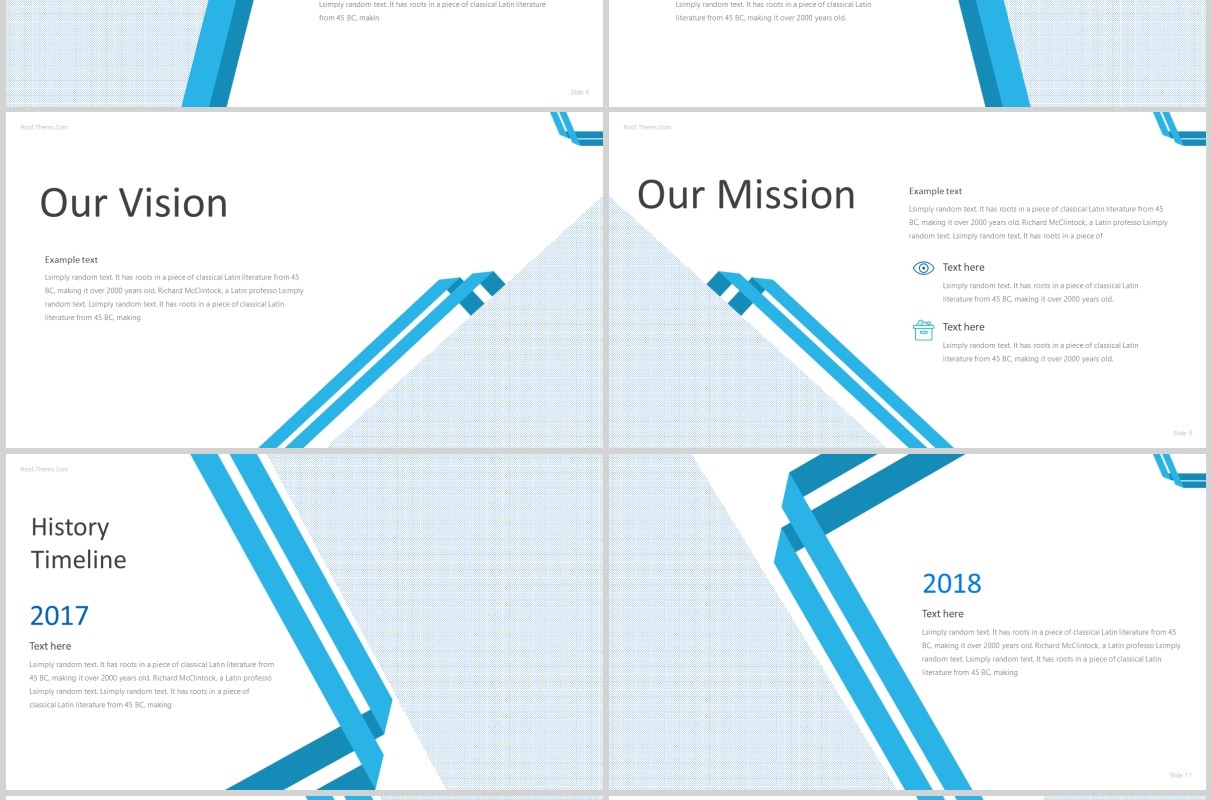 蓝色公司团队介绍个人简介PPT模板roof powerpoint template