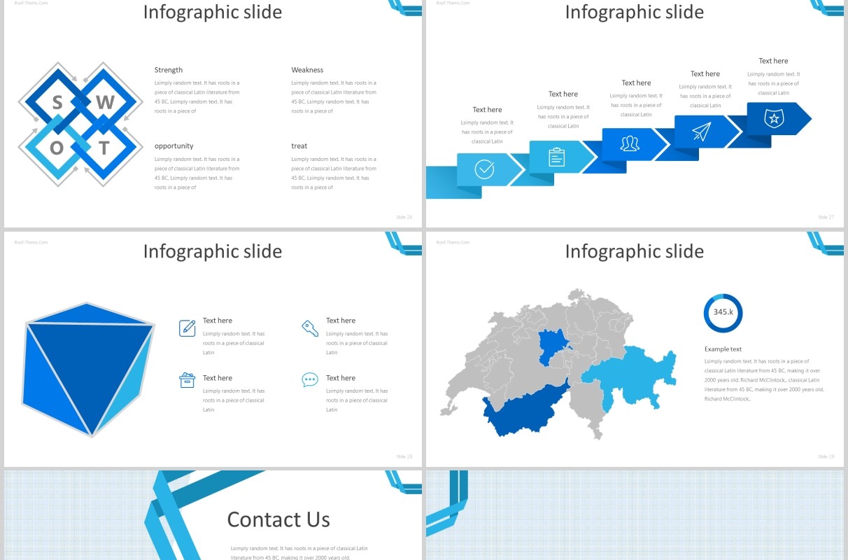 蓝色公司团队介绍个人简介PPT模板roof powerpoint template