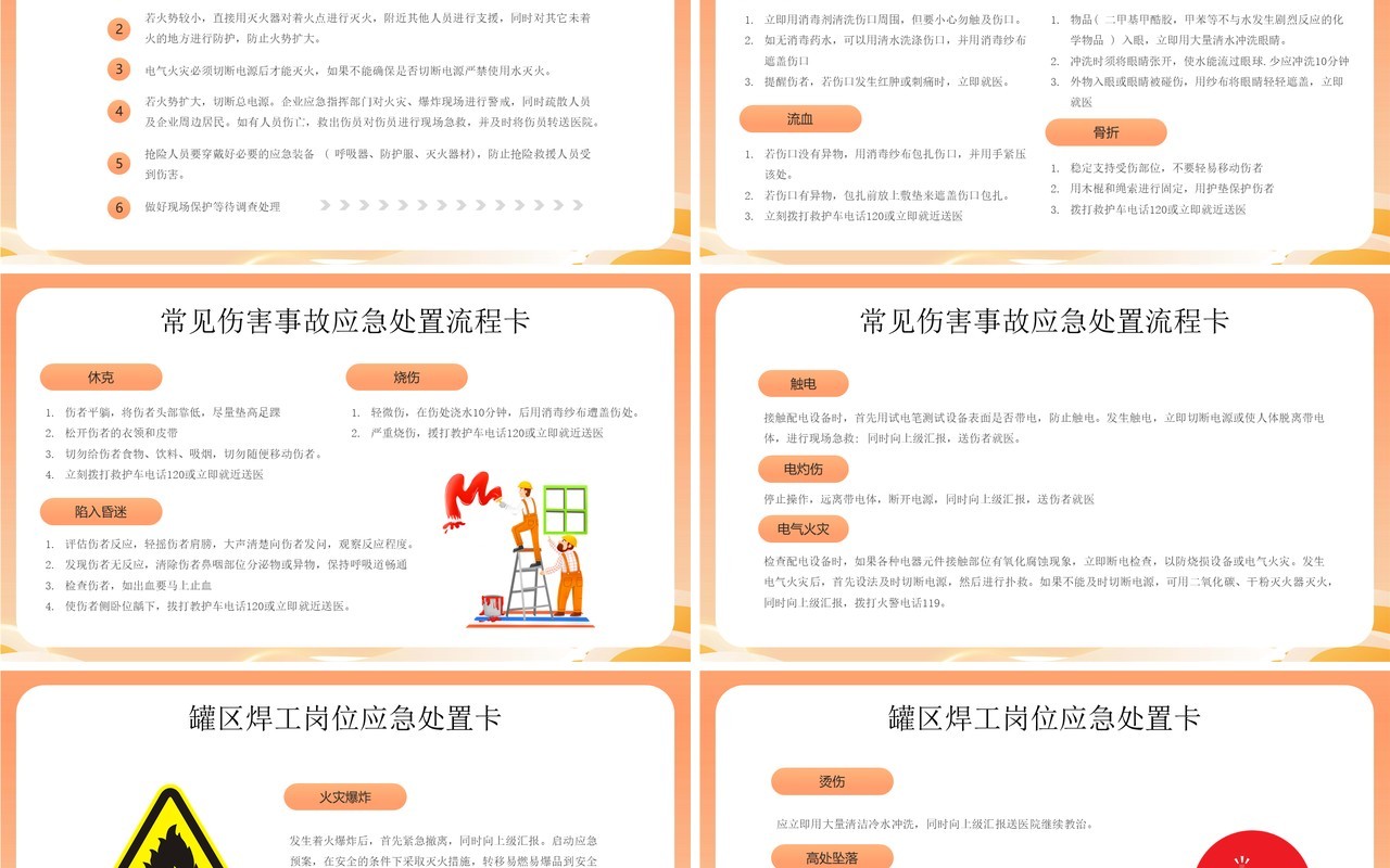 橙色卡通风人人讲安全个个会应急安全生产月PPT模板