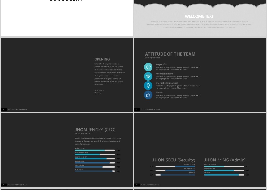 优质创意版式设计PPT工作模板SUCCULENT Powerpoint