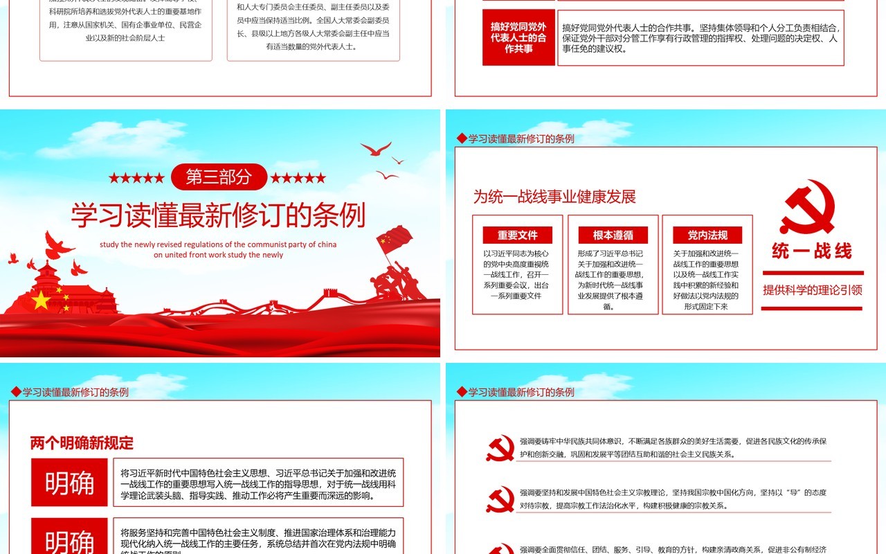 学习新修订的中国共产党统一战线工作条例动态PPT模板