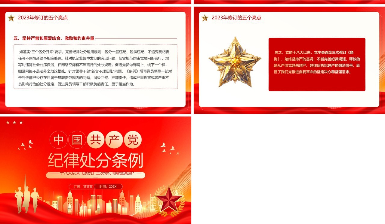 红色党政风纪律处分条例三次修订PPT模板