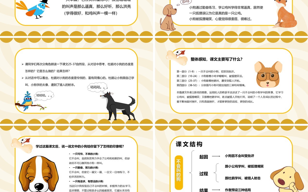 部编版三年级语文上册不会叫的狗课件PPT模板