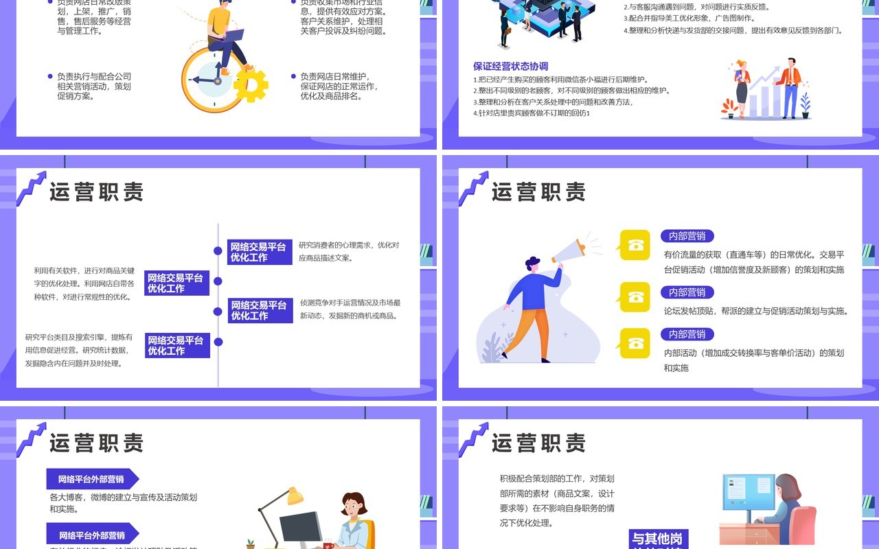 创意扁平化企业运营报告年度工作总结策划计划PPT模板